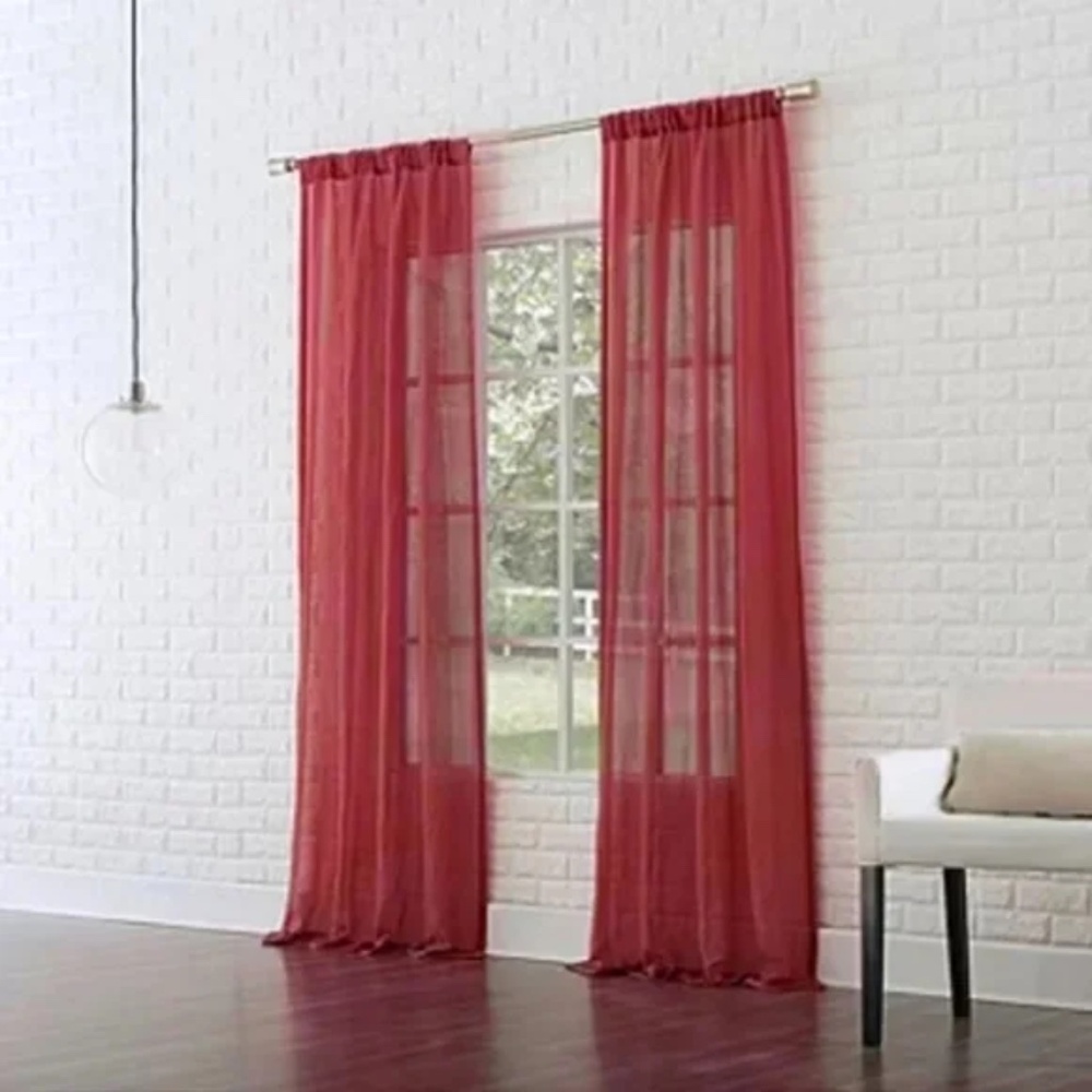 Sheer Red 84 x 59in Curtain Panels